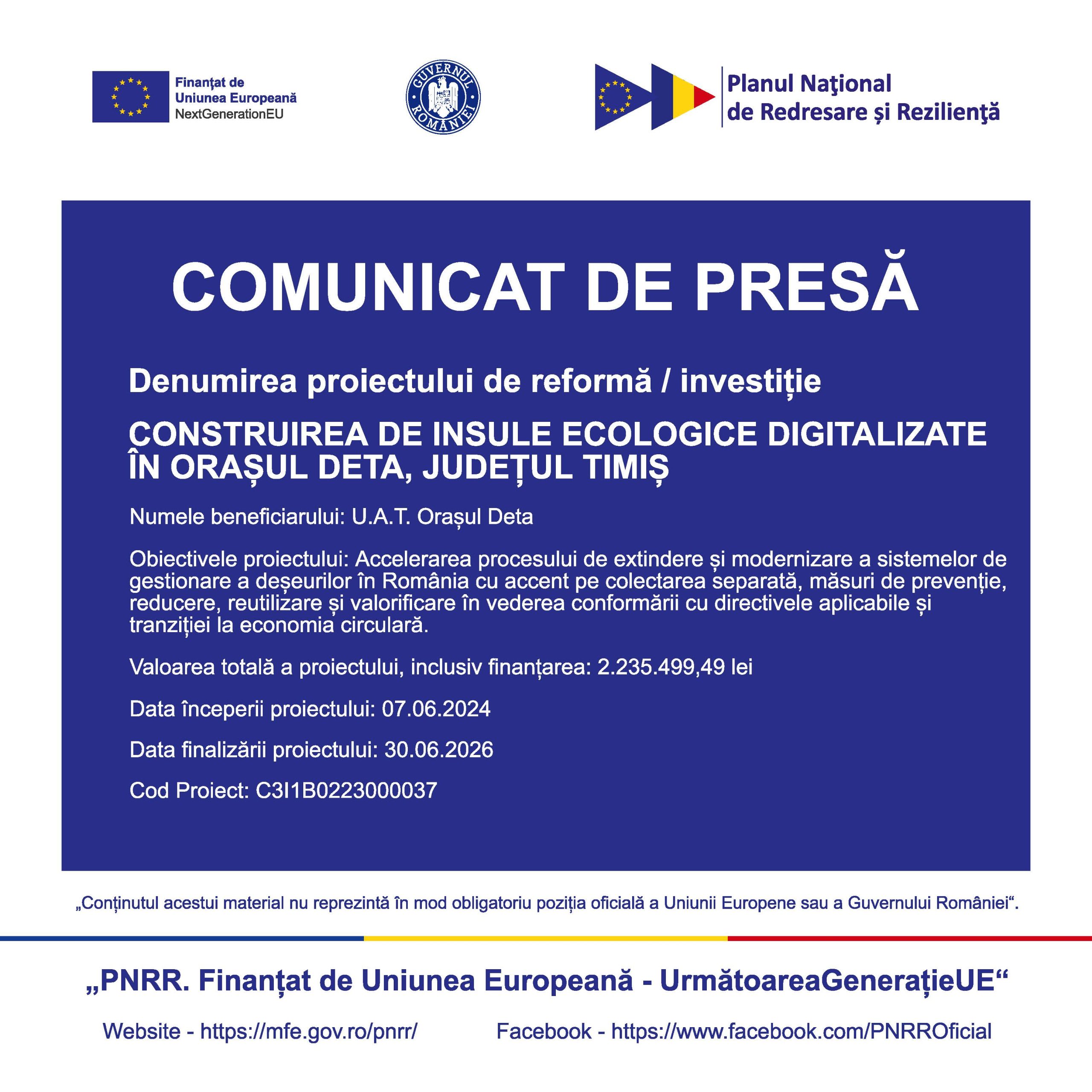 Insule ecologice digitalizate în Lugoj, Timiș