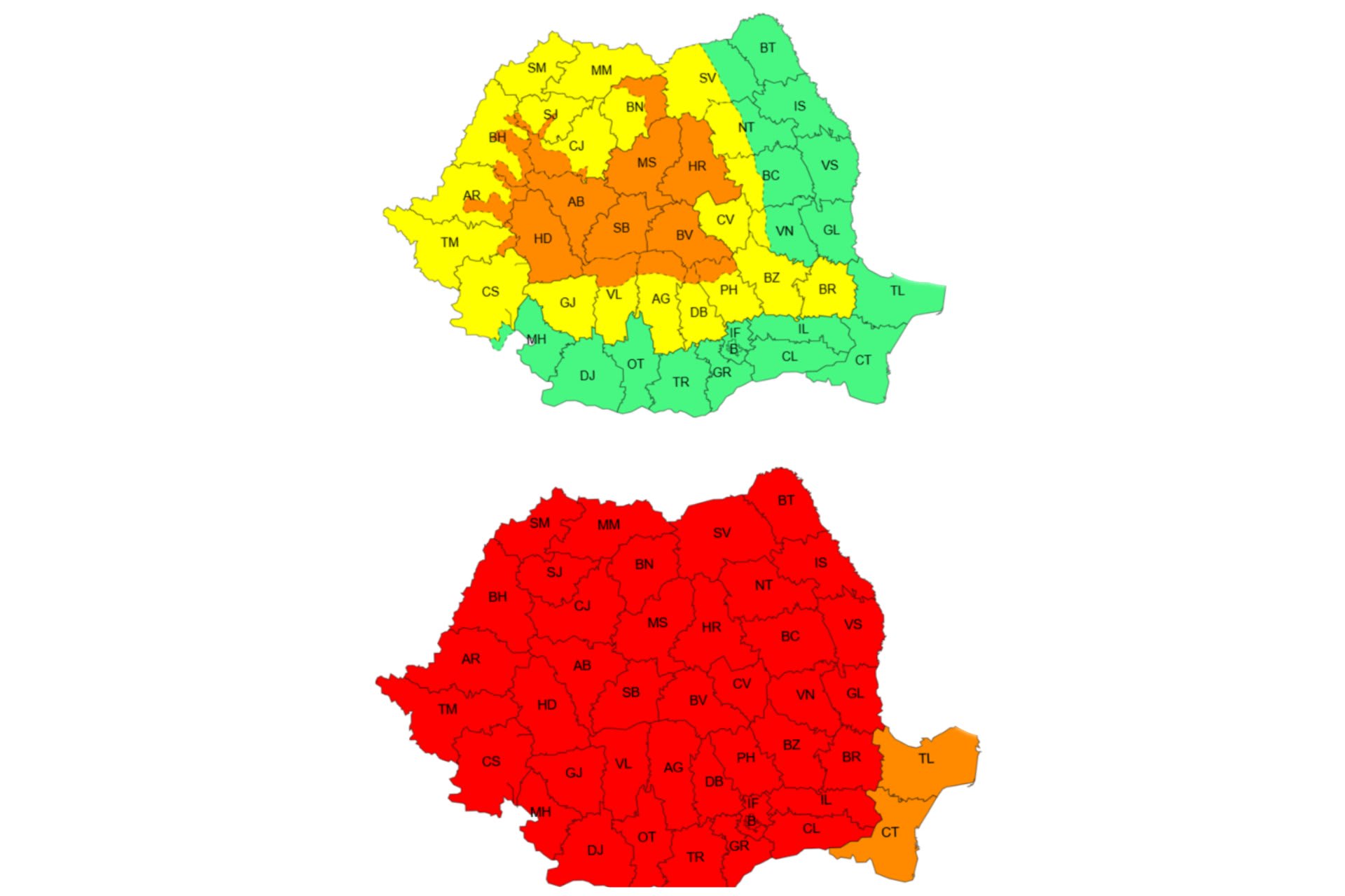 Vânt puternic și ploaie torențială în Vâlcea, fenomene meteo severe