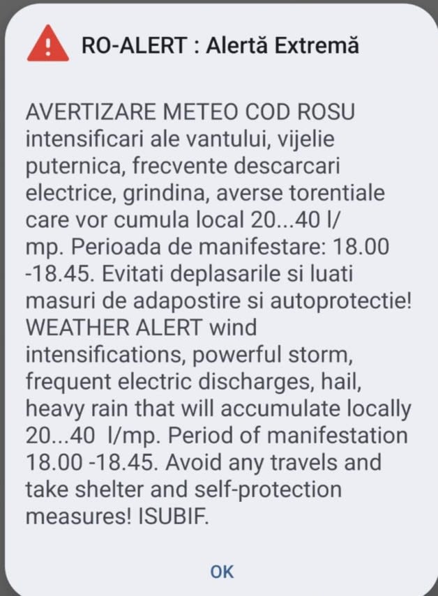 Vijelie puternică cu grindină peste București, pompieri și oameni în adăpost