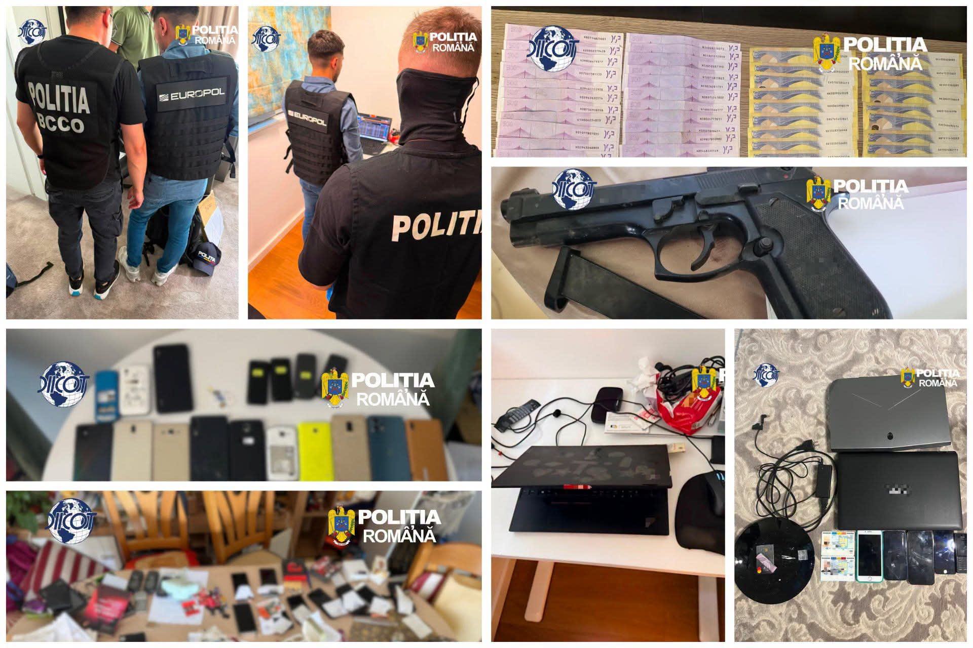 Polițiști și procurori în timpul perchezițiilor în Vâlcea