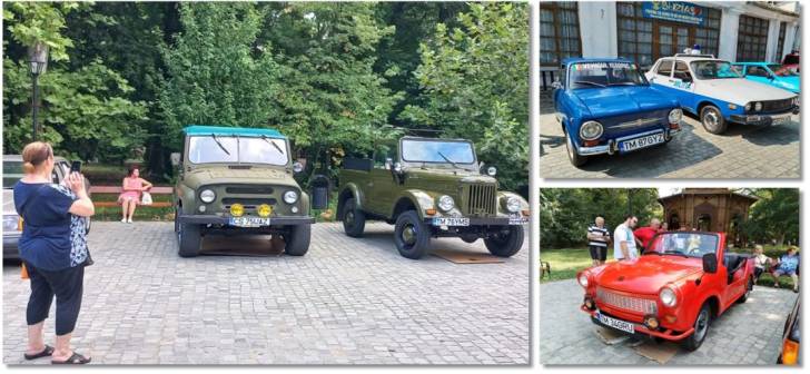 Mașini de epocă expuse în centrul Jimboliei, oameni admirați colecții vintage Mașini de epocă expuse în centrul Jimboliei, oameni admirați colecții vintage