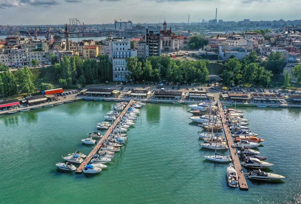 Morman de alge pe malul Portului Tomis din Constanța Morman de alge pe malul Portului Tomis din Constanța