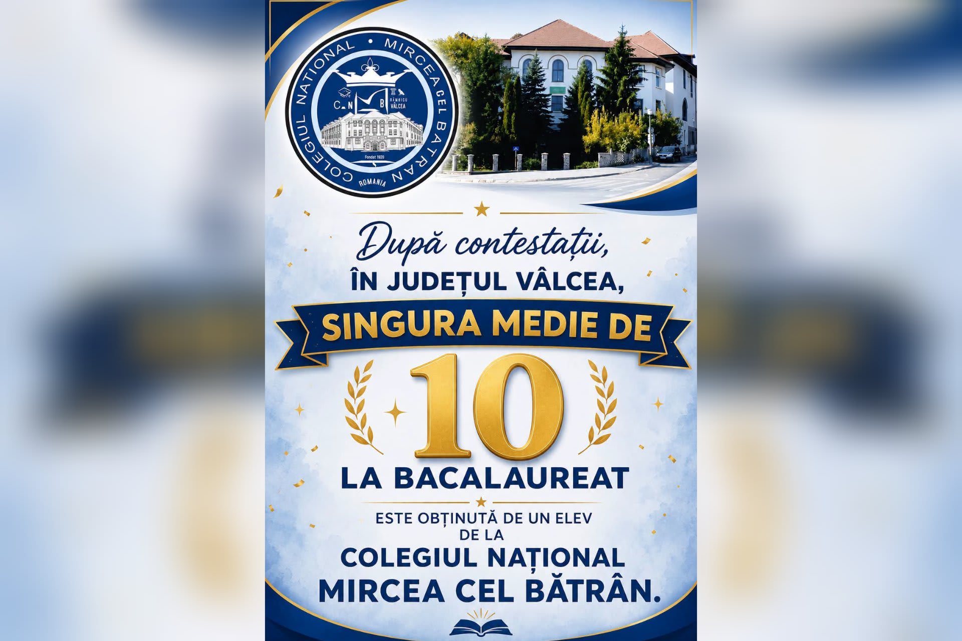 Elev fericit cu diplomă de Bacalaureat în mână