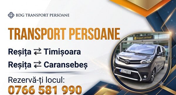 Autocar BDG Transport Persoane pe drum între Reșița și Timișoara