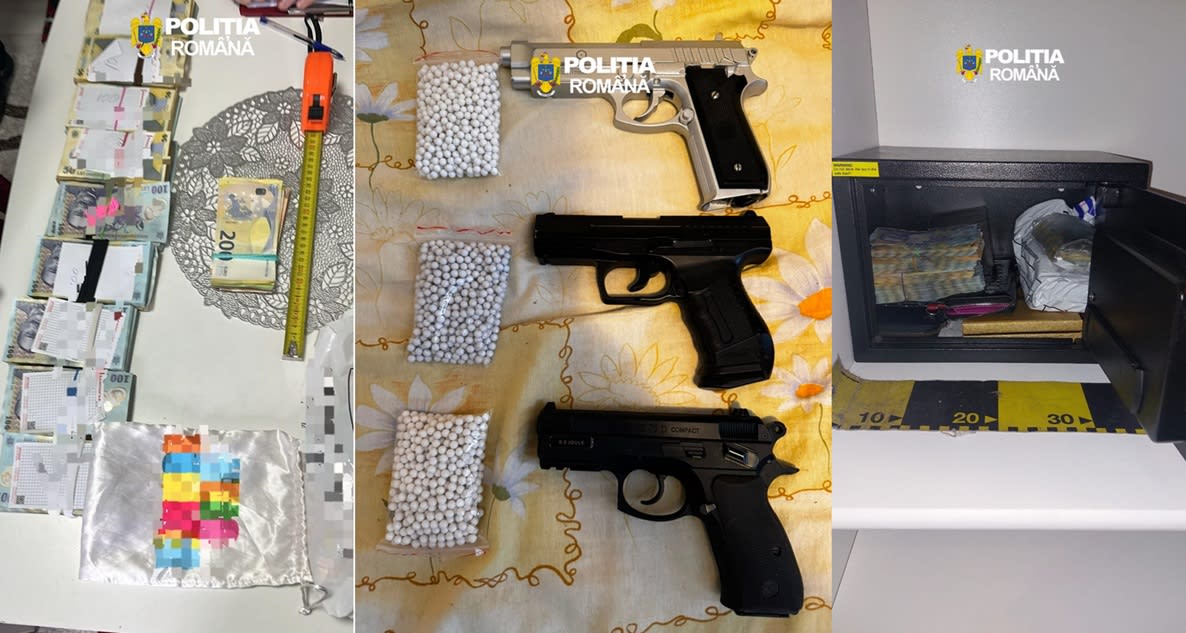 Polițiști în acțiune în timpul perchezițiilor în Hunedoara