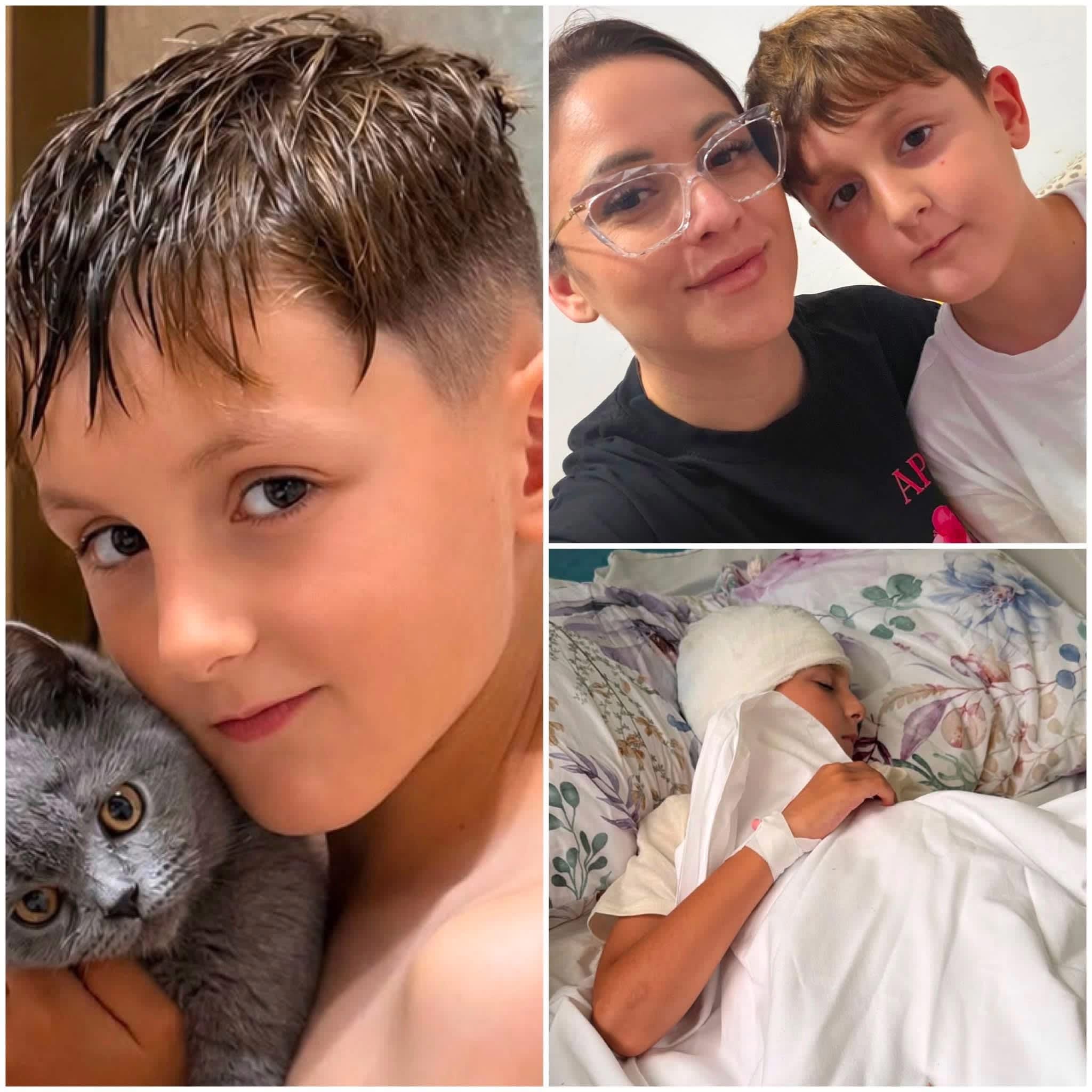 Băiețel de 8 ani cu mască de oxigen, în spital, în luptă pentru viață