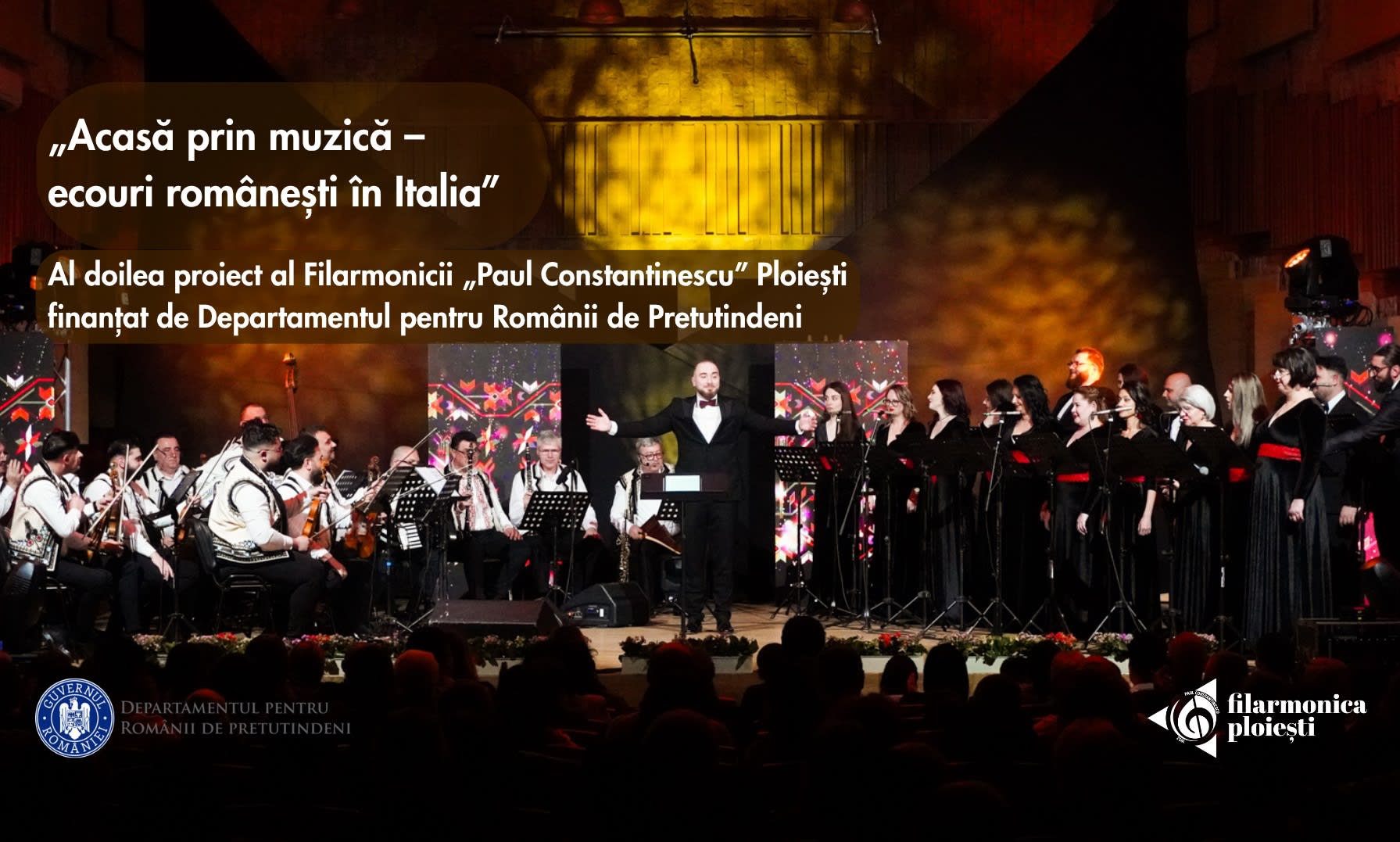 Artiști ai Filarmonicii din Ploiești susținând concert în Italia