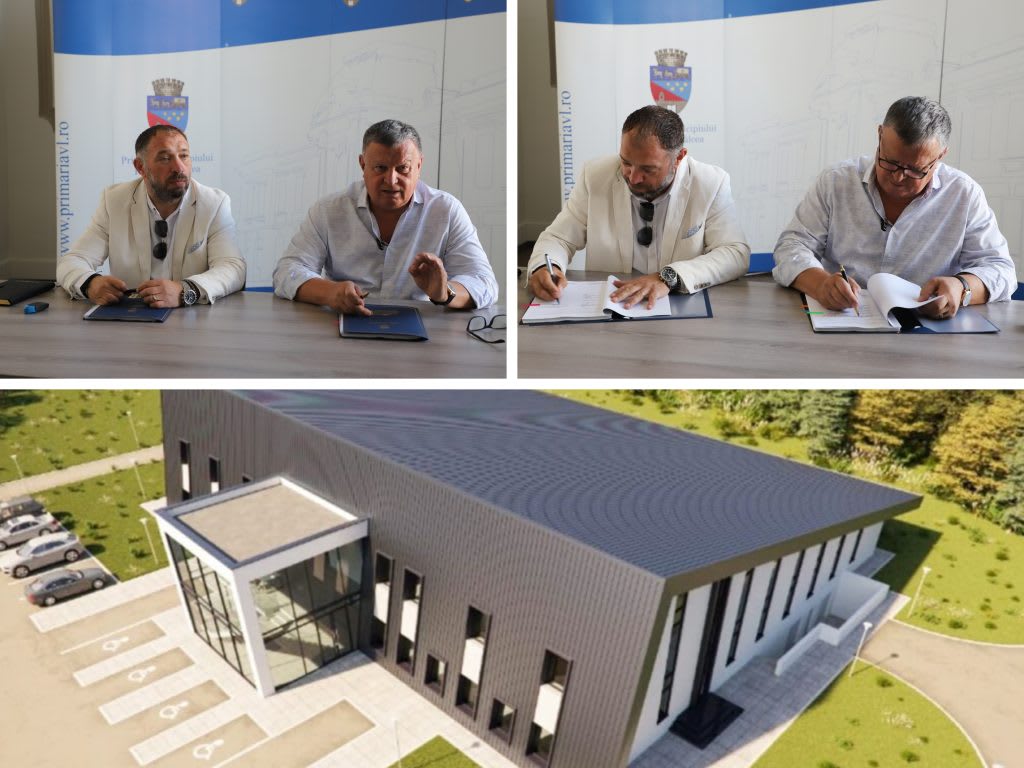 Constructori în șantier pentru bazinul de înot din Goranu, Râmnicu Vâlcea Constructori în șantier pentru bazinul de înot din Goranu, Râmnicu Vâlcea