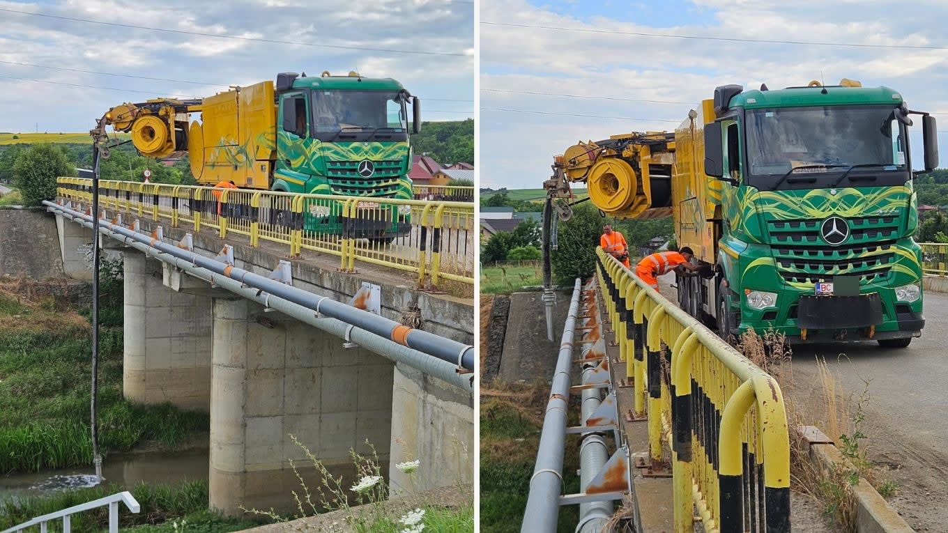 Vidanjă deversând în râul Bahlui