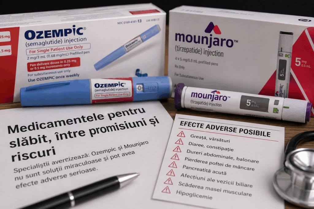 Medici și pacient în cabinet, discuție despre tratamente pentru slăbit