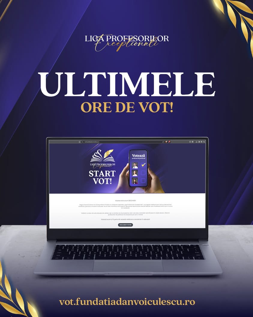 Votarea în campania „Liga Profesorilor Excepționali” se încheie astăzi la ora 23:59