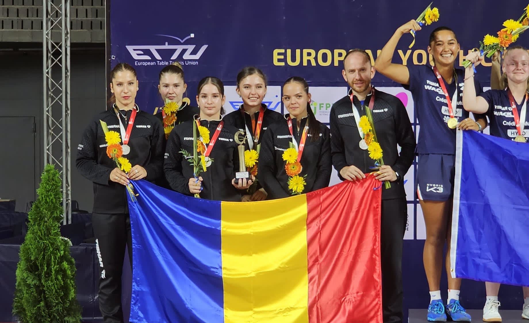 Alessia Sferlea în timpul meciului de tenis de masă la Campionatele Europene