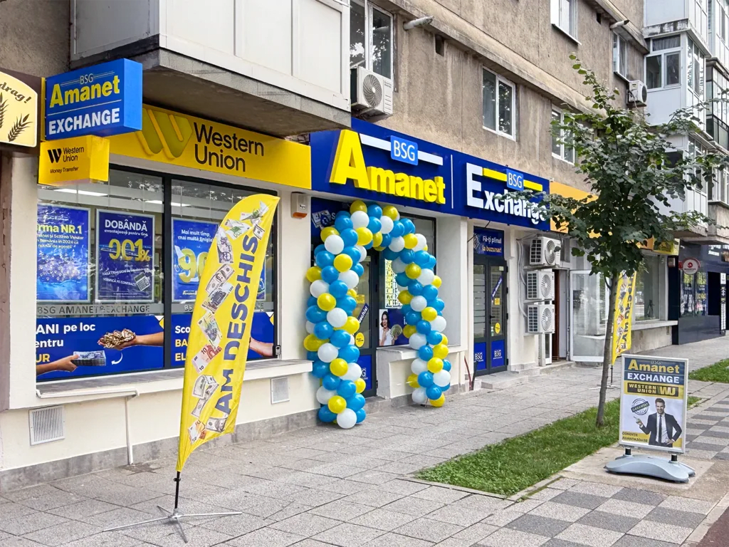 Agenție BSG Amanet & Exchange modernă în Buzău, pe Bulevardul Unirii