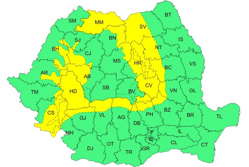 Ploi cu descărcări electrice în județul Neamț