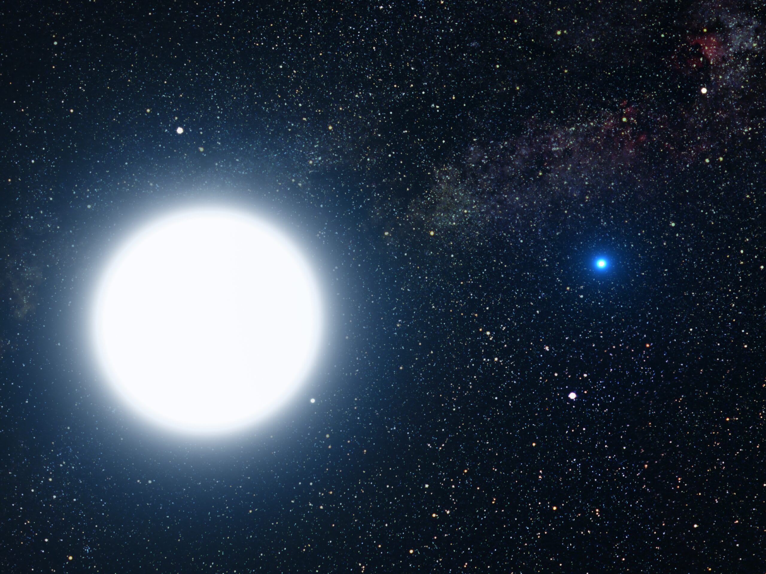 Imagine cu telescopul Hubble observând sistemul stelar din apropierea Pământului