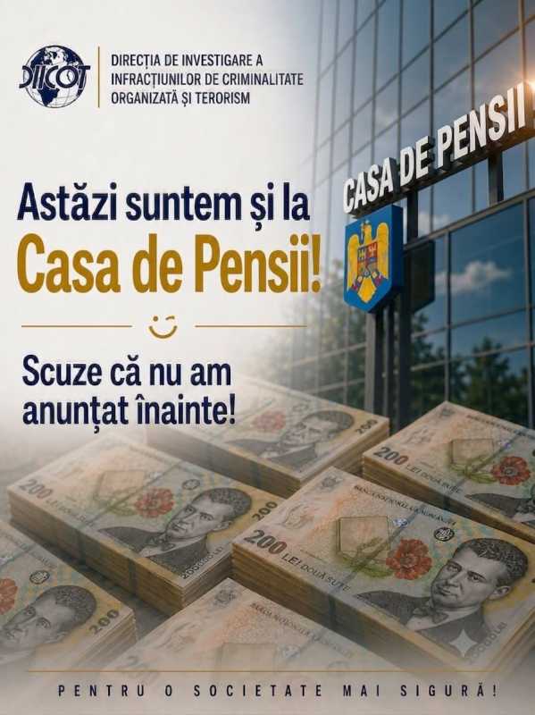 Romanian police officers conducting raid during investigation