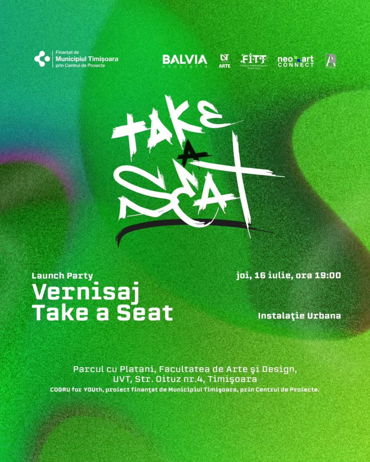 Instalația Take a Seat la vernisaj