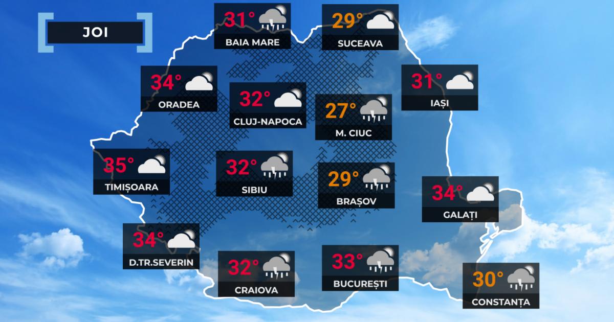 Vreme instabilă cu ploi și vijelii în România