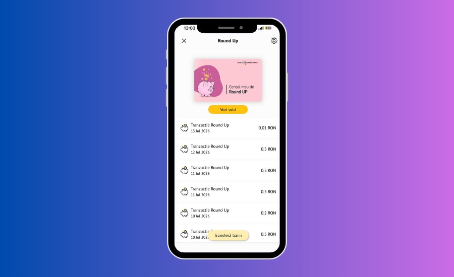 Utilizator BT Pay rotunjind plata cu cardul pentru economii