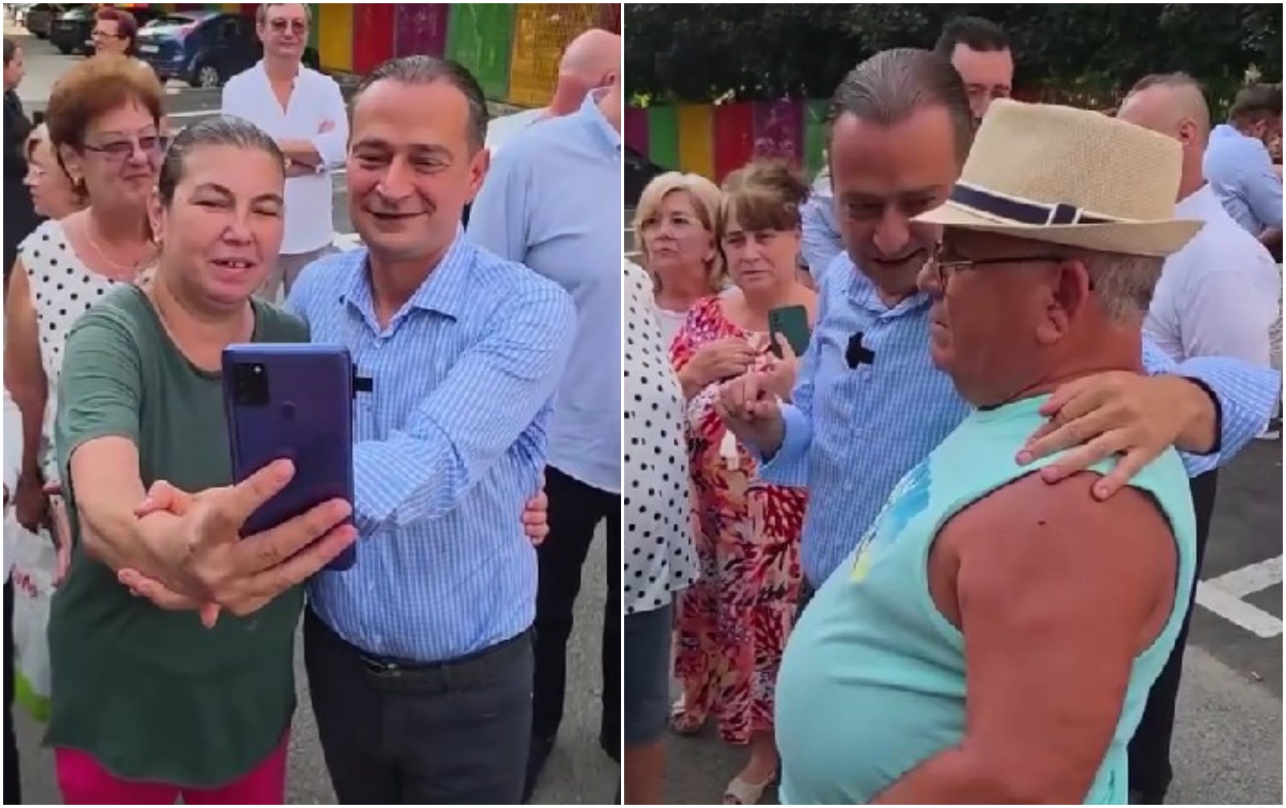 Primar Daniel Băluță discutând cu locuitorii de pe strada Reșița