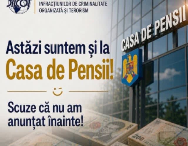 Percheziții la sediul Casei de Pensii în dosar de fraudă