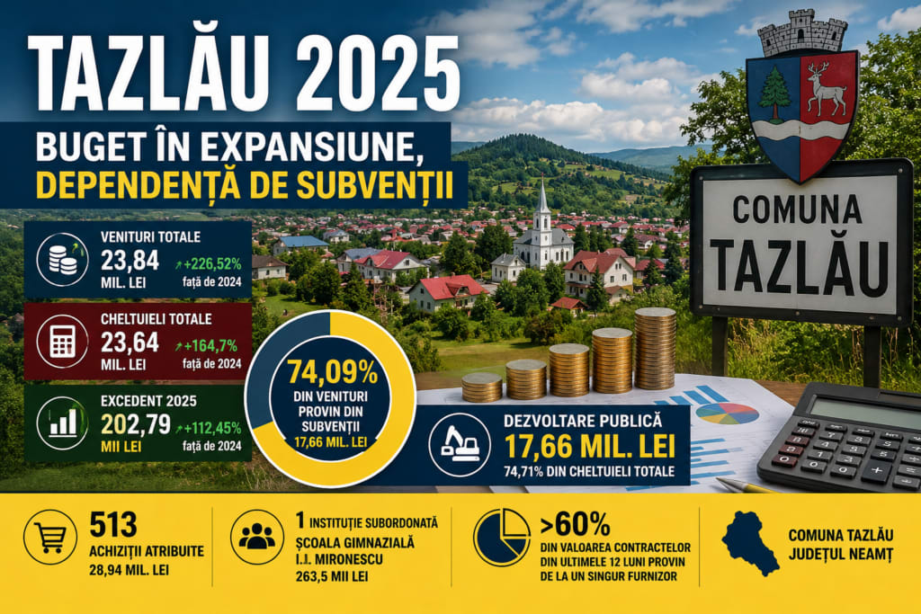 Comuna Tazlău, buget și subvenții