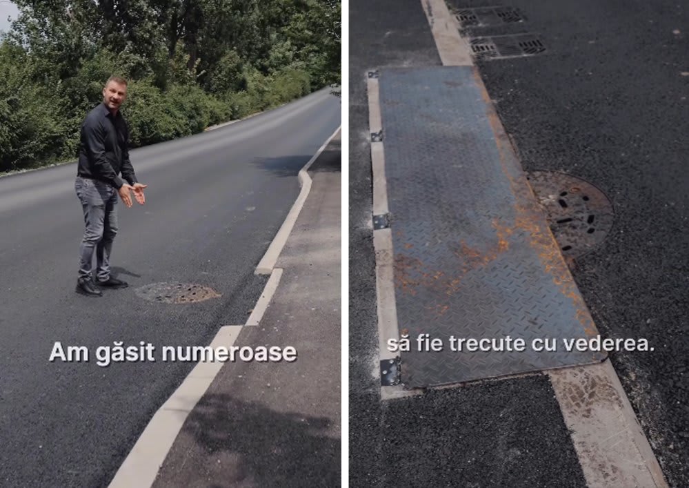 Primar Bogdan Pivariu inspectând lucrările de asfaltare din Florești