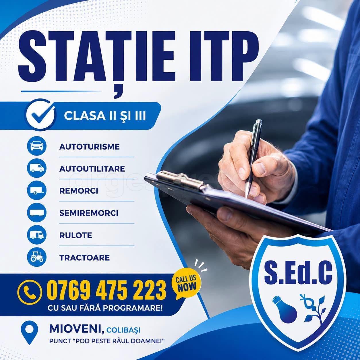 Mașină în service pentru verificare ITP în Mioveni