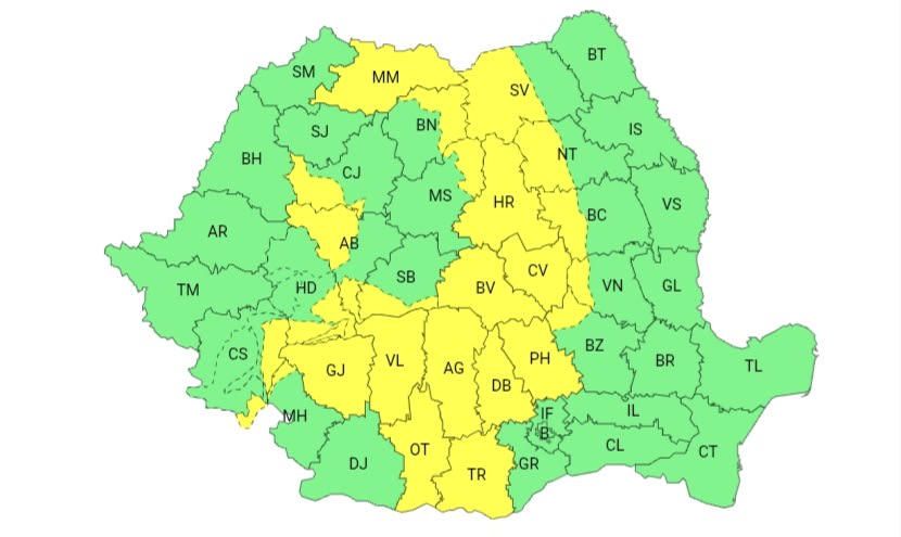 Vânt puternic și ploi torențiale peste județul Gorj