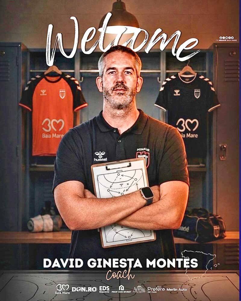Antrenorul David Ginesta Montes în timpul unui meci de handbal