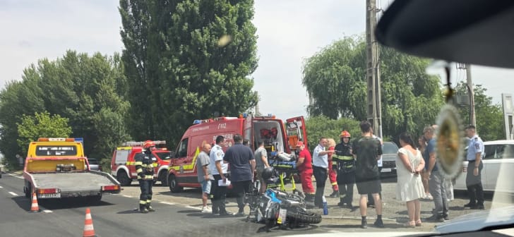 Echipaj de intervenție la accident rutier în Timișoara