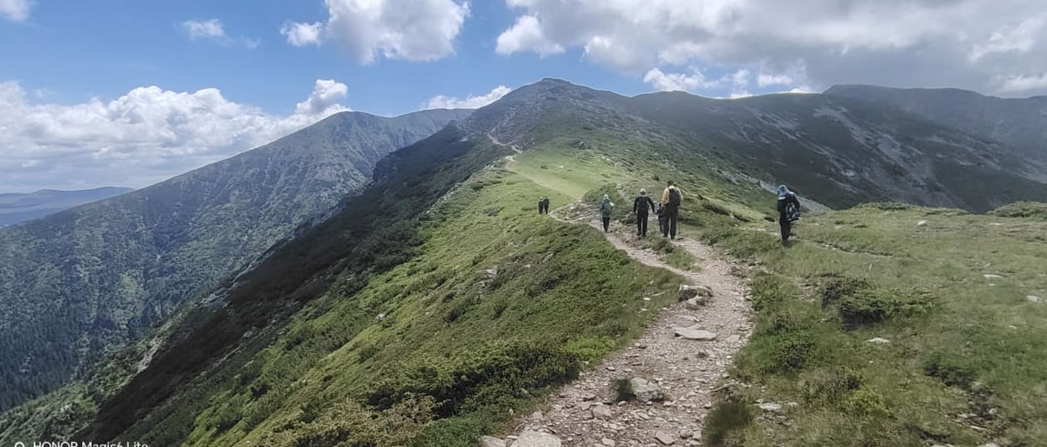 Lacul Mija din Parâng, peisaj montan cu apă glaciară și brazi înalți