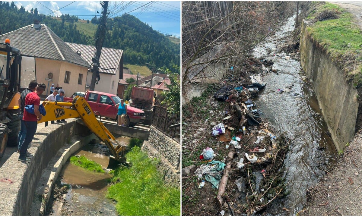Echipe de voluntari și angajați ai primăriei în acțiune de curățare a Văii Caselor