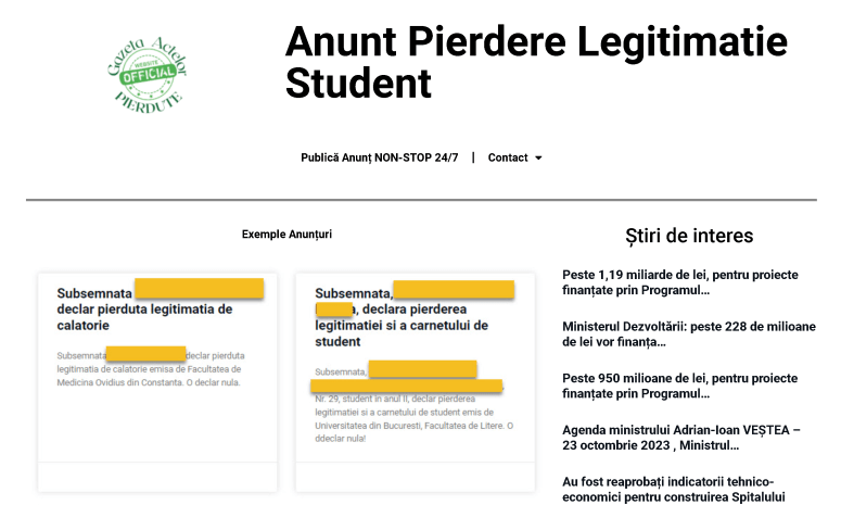 Student din Galați cu documente universitare în mână