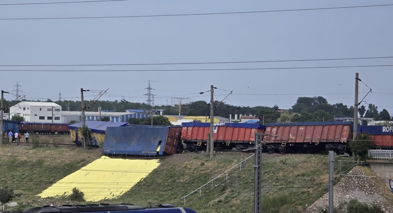 ISU Constanța intervenind la tren deraiat la Palas