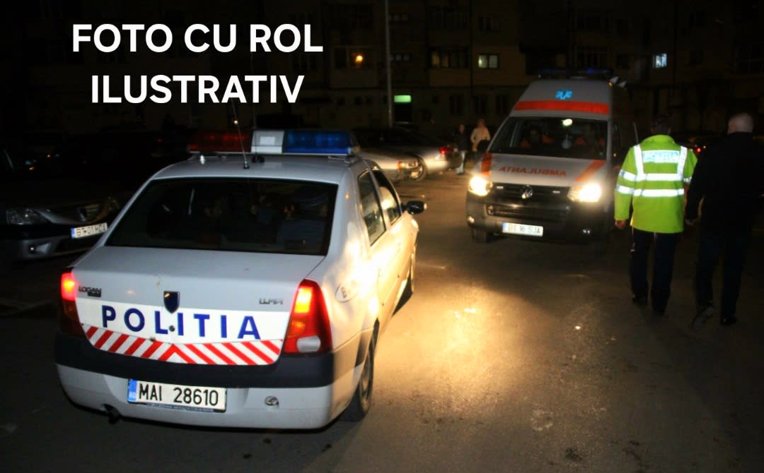 Polițiști și echipaj SMURD intervenind la locul incidentului în Vrancea