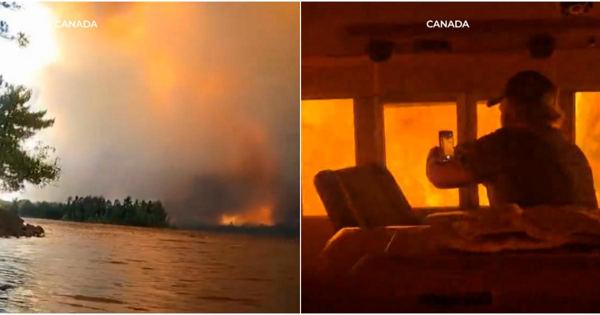 Oraș canadian acoperit de fum de incendii de vegetație