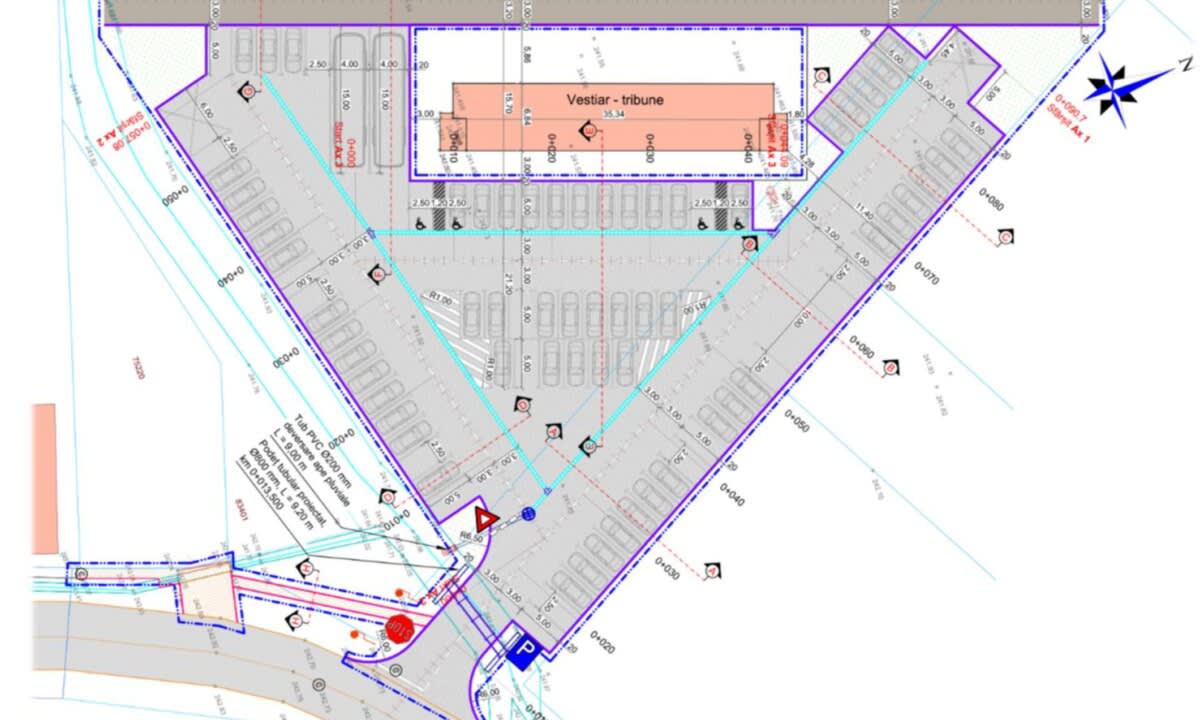 Construirea unei parcări cu 82 de locuri în zona bazei sportive din Tiur, Blaj