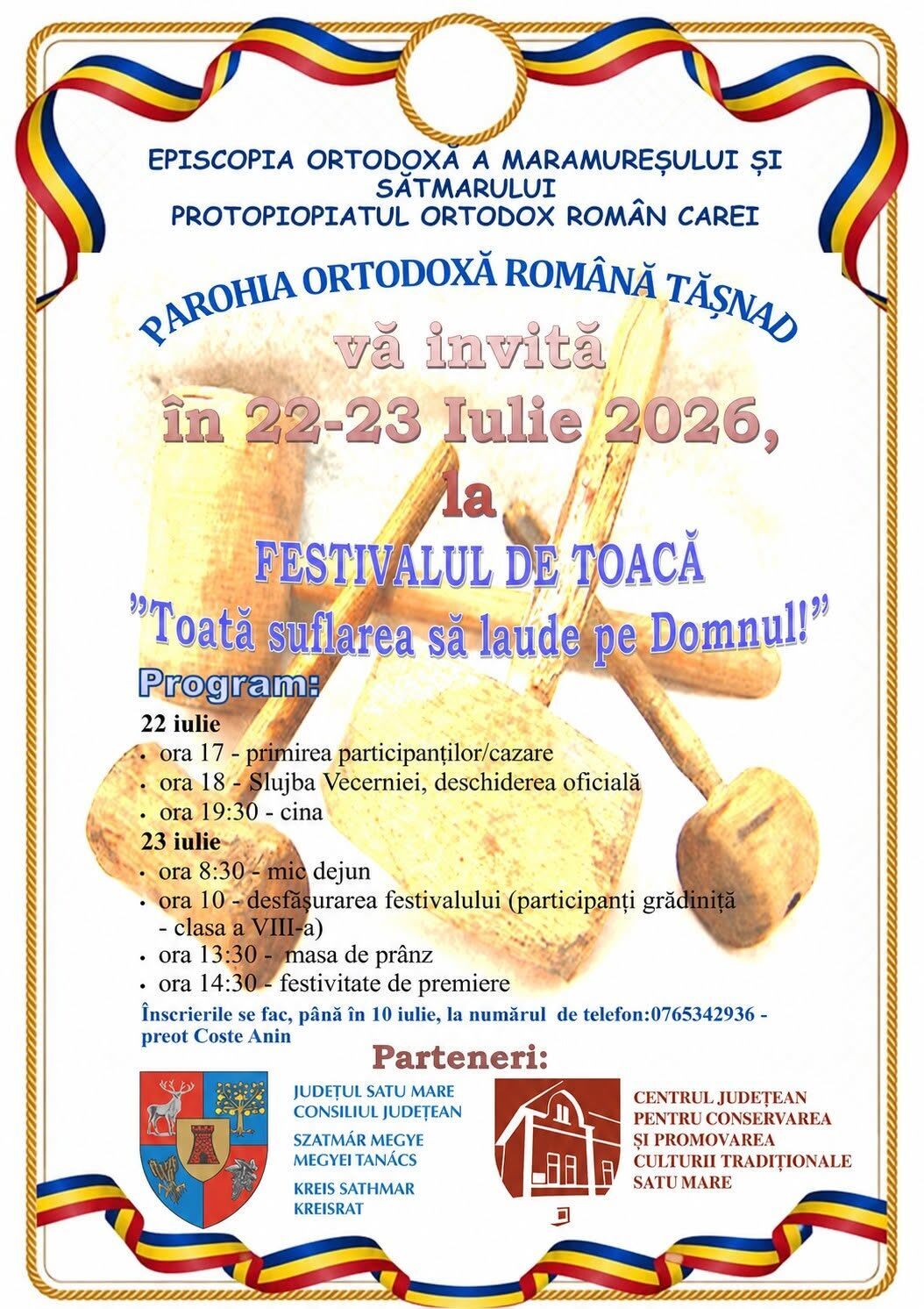 Copii și tineri participând la Festivalul de Toacă în Tășnad Copii și tineri participând la Festivalul de Toacă în Tășnad