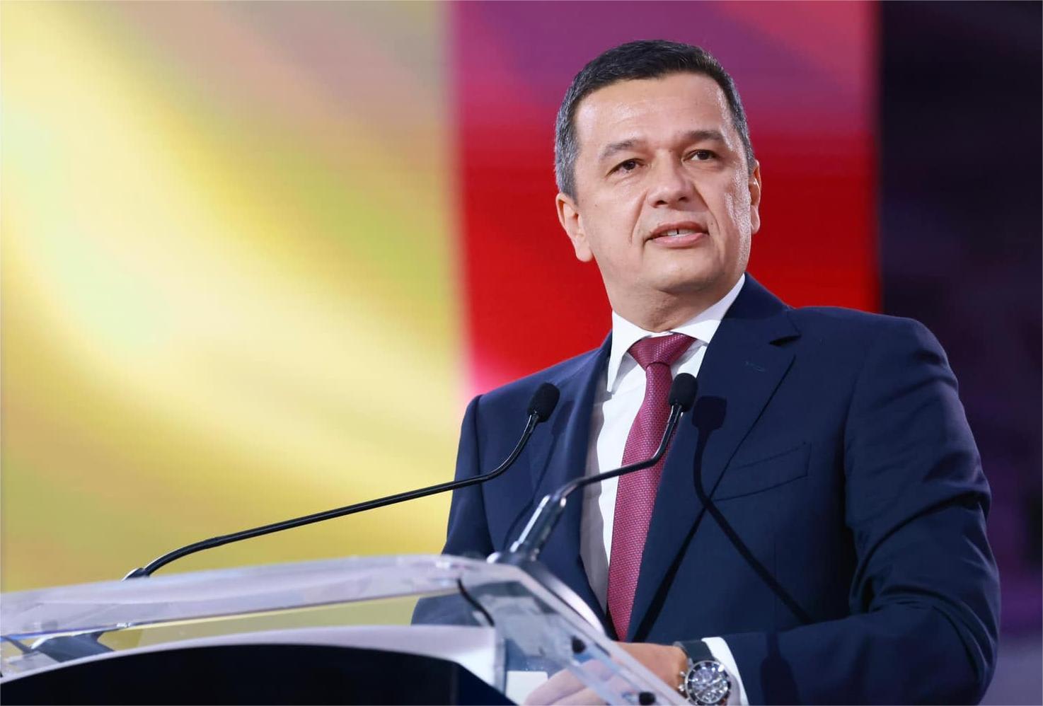 Sorin Grindeanu în timpul unei declarații politice