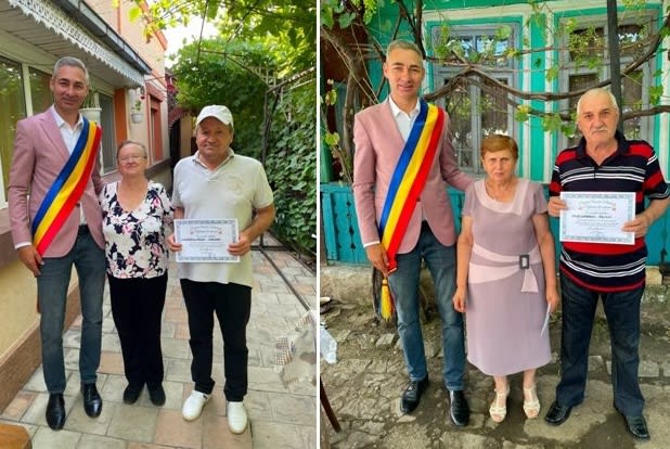 Familii sărbătorind Nunta de Aur în Mărășești