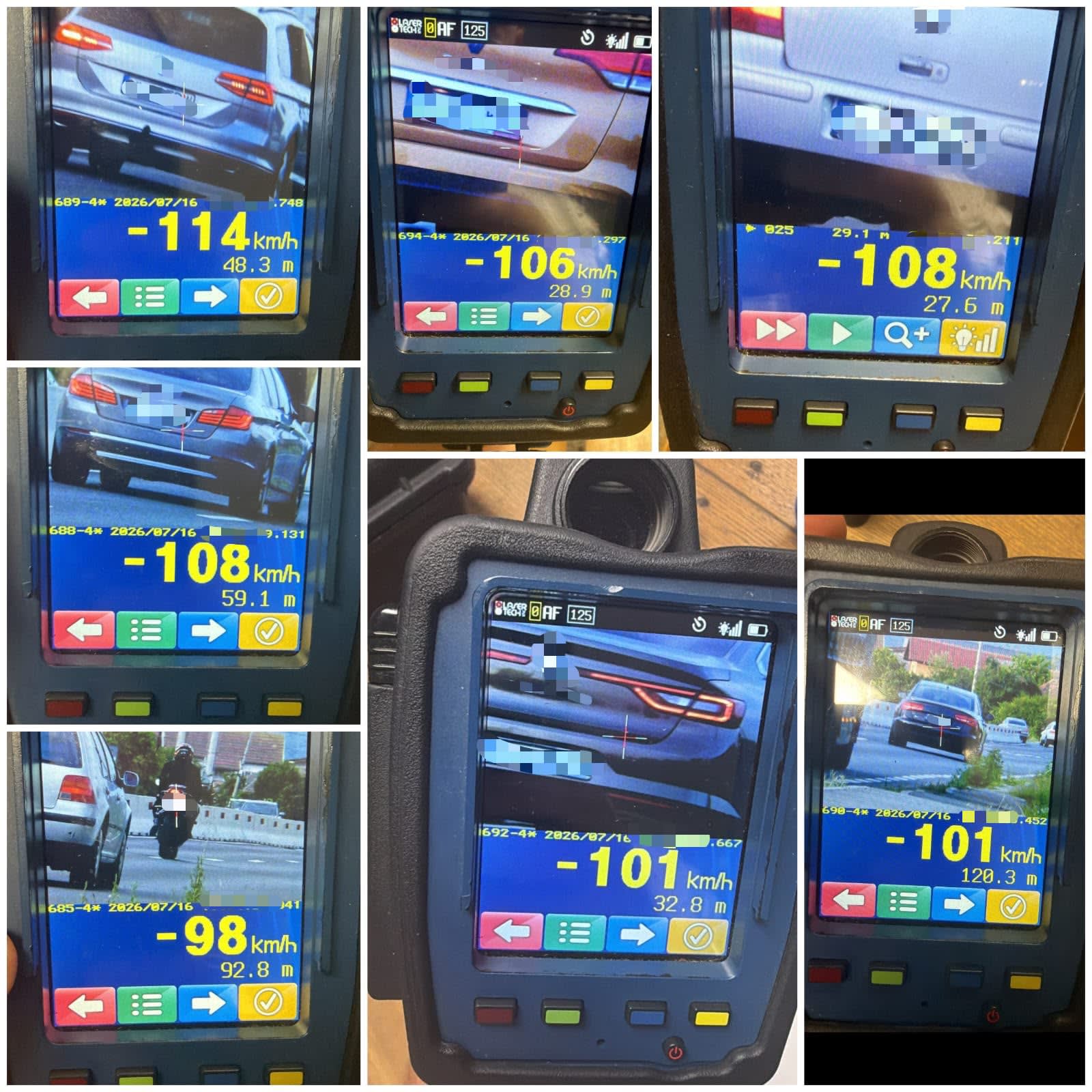 Polițiști rutieri verificând mașini pe DN64, Râureni