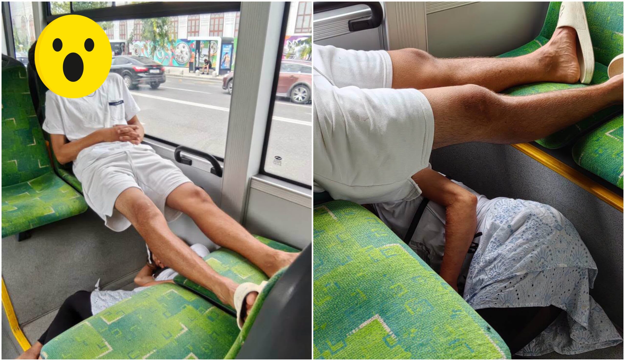 Troleibuz București cu pasageri odihnindu-se în condiții neobișnuite
