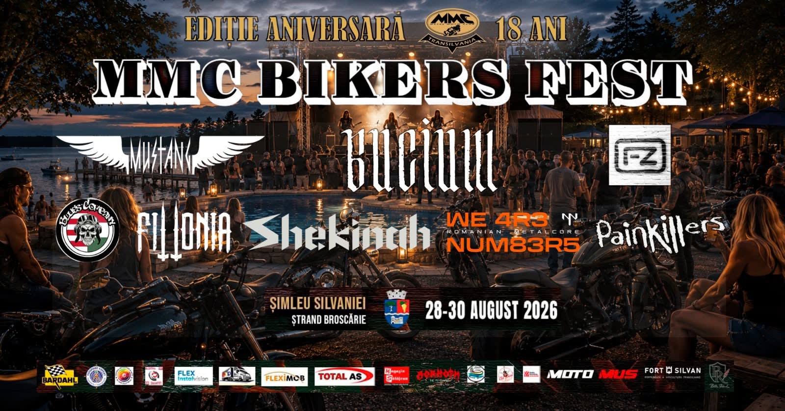 Motocicliști la festivalul MMC Bikers Fest în Imleu Silvaniei