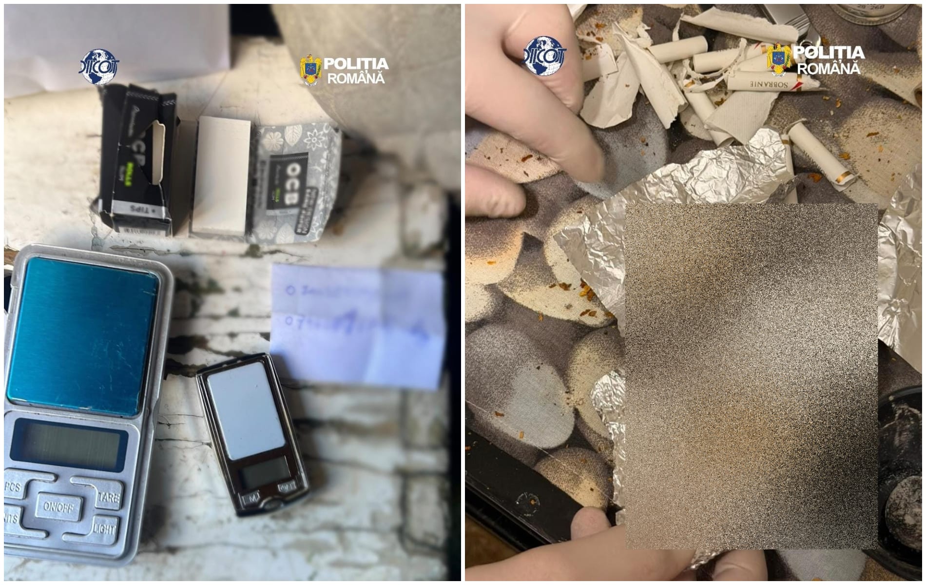 Polițiști în timpul perchezițiilor la domiciliu în Cluj