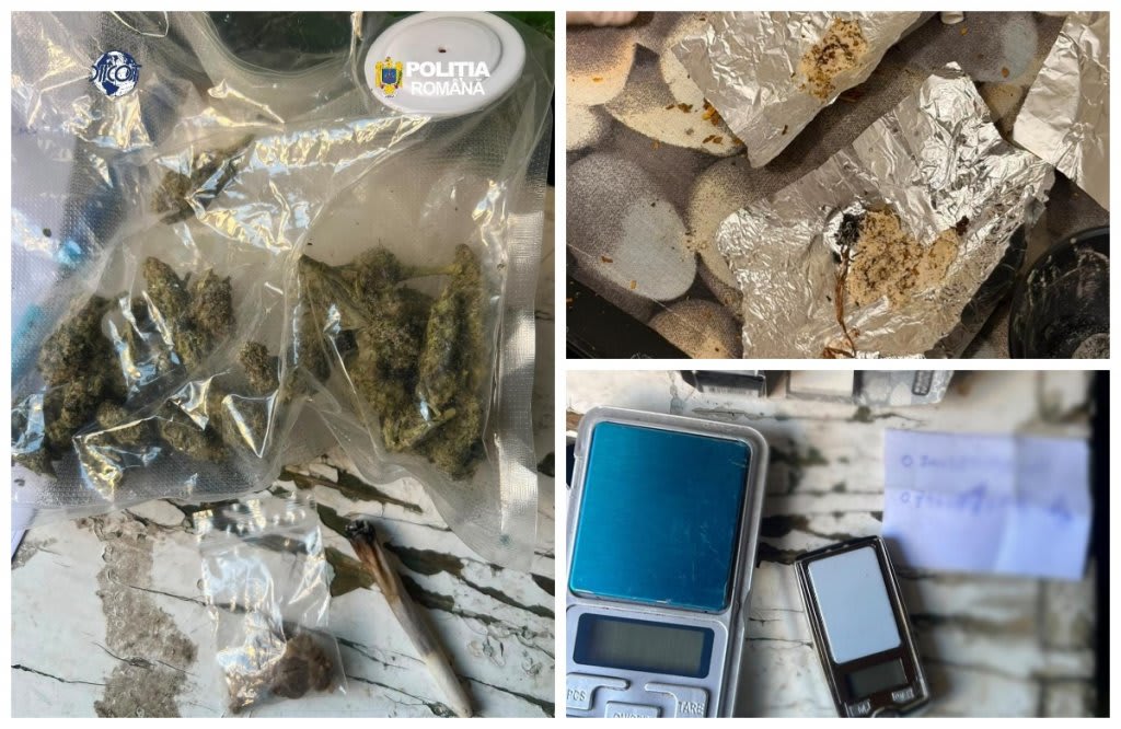 Polițiști în timpul perchezițiilor în Cluj, confiscare droguri