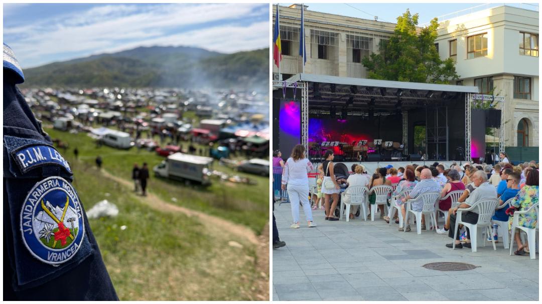 Jandarmi în acțiune în Piața Unirii din Vrancea Jandarmi în acțiune în Piața Unirii din Vrancea