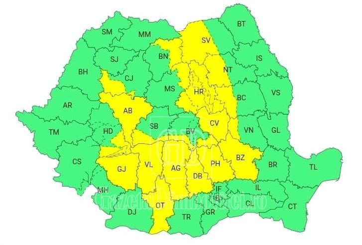 Furtună cu ploaie și grindină peste județul Dâmbovița