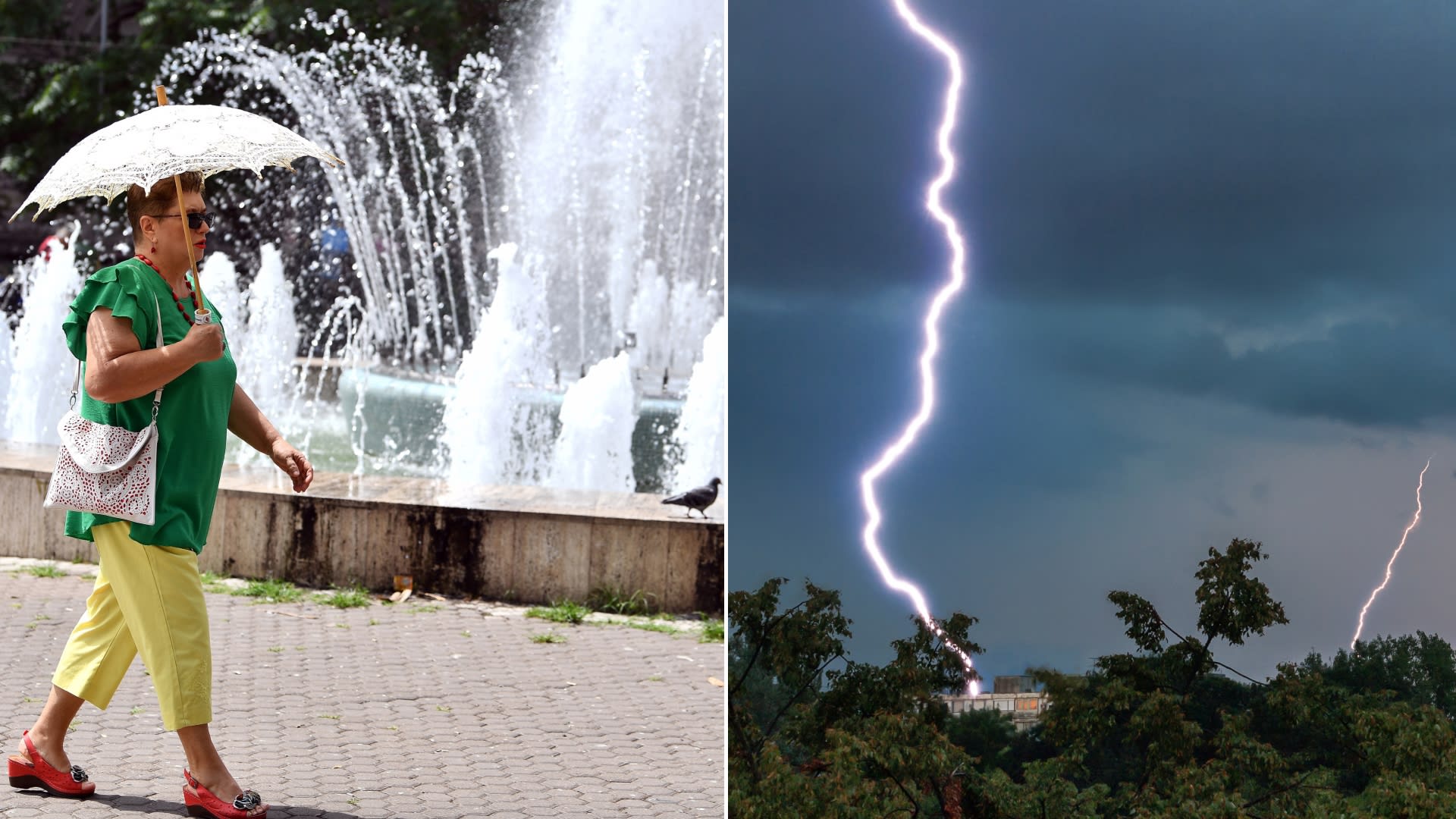 Vânt puternic și ploi în București, zi cu temperaturi ridicate