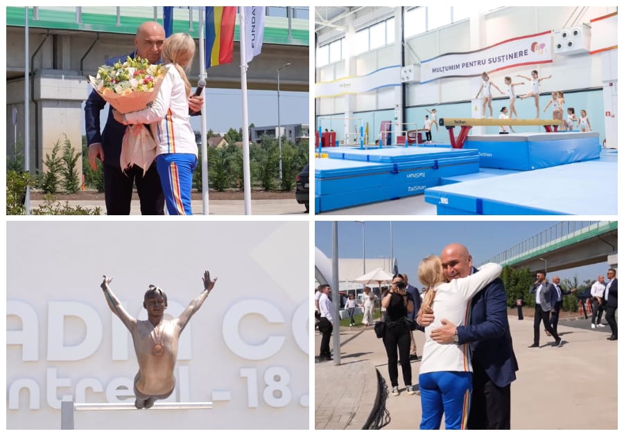 Statuie Nadiei Comăneci și sala de gimnastică la Otopeni Statuie Nadiei Comăneci și sala de gimnastică la Otopeni